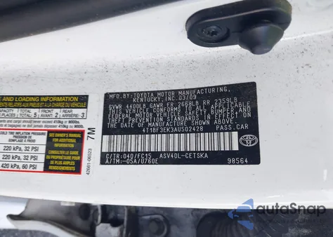 2010 Toyota Camry Se z USA, uszkodzony, nr VIN 4T1BF3EK3AU502428